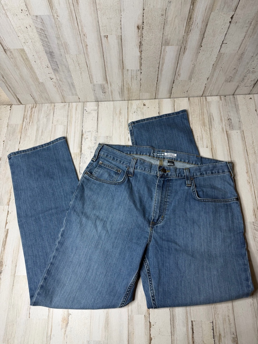 Carhartt Men’s Medium Blue Relaxed Fit Jeans - Picture 2 of 6